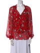Veronica Beard Silk Floral Print Blouse