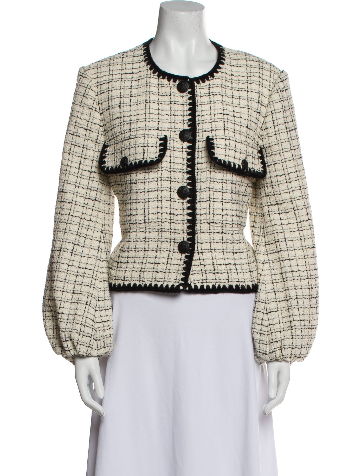 Veronica Beard Tweed Pattern Evening Jacket