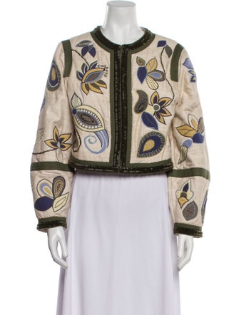 Veronica Beard Silk Printed Evening Jacket