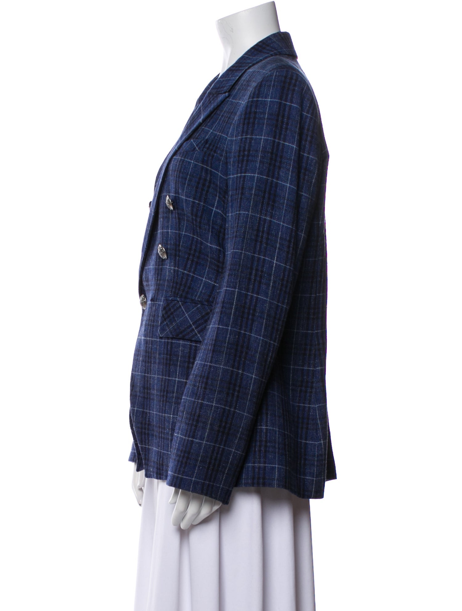 Veronica Beard Plaid Print Blazer