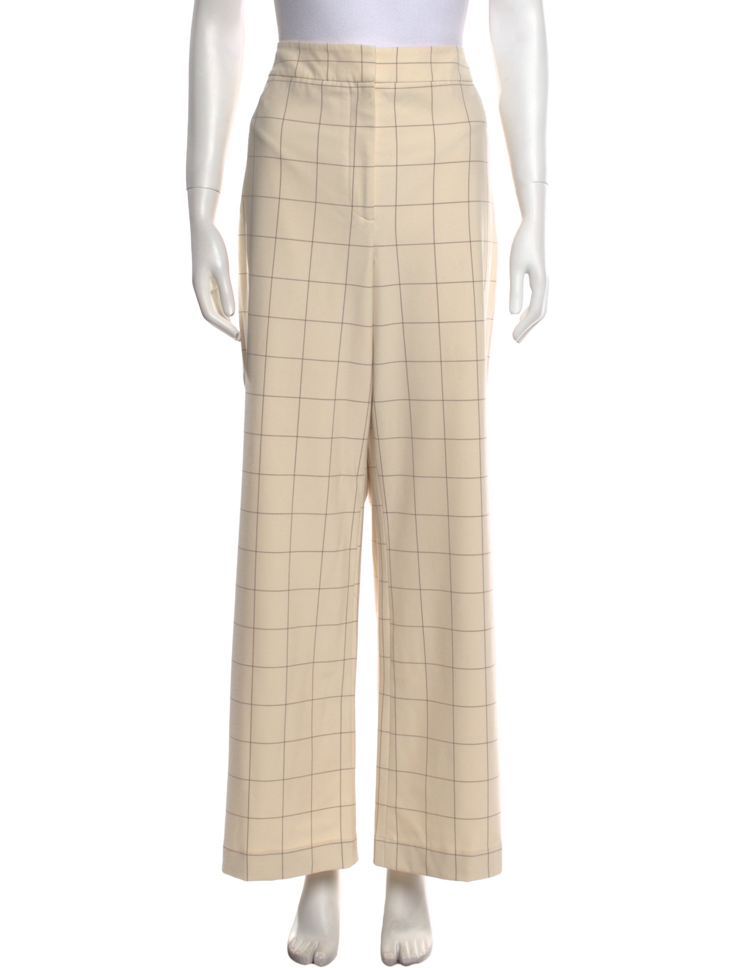 Veronica Beard Plaid Print Wide Leg Pants