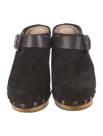 Veronica Beard Suede Studded Accents Slides