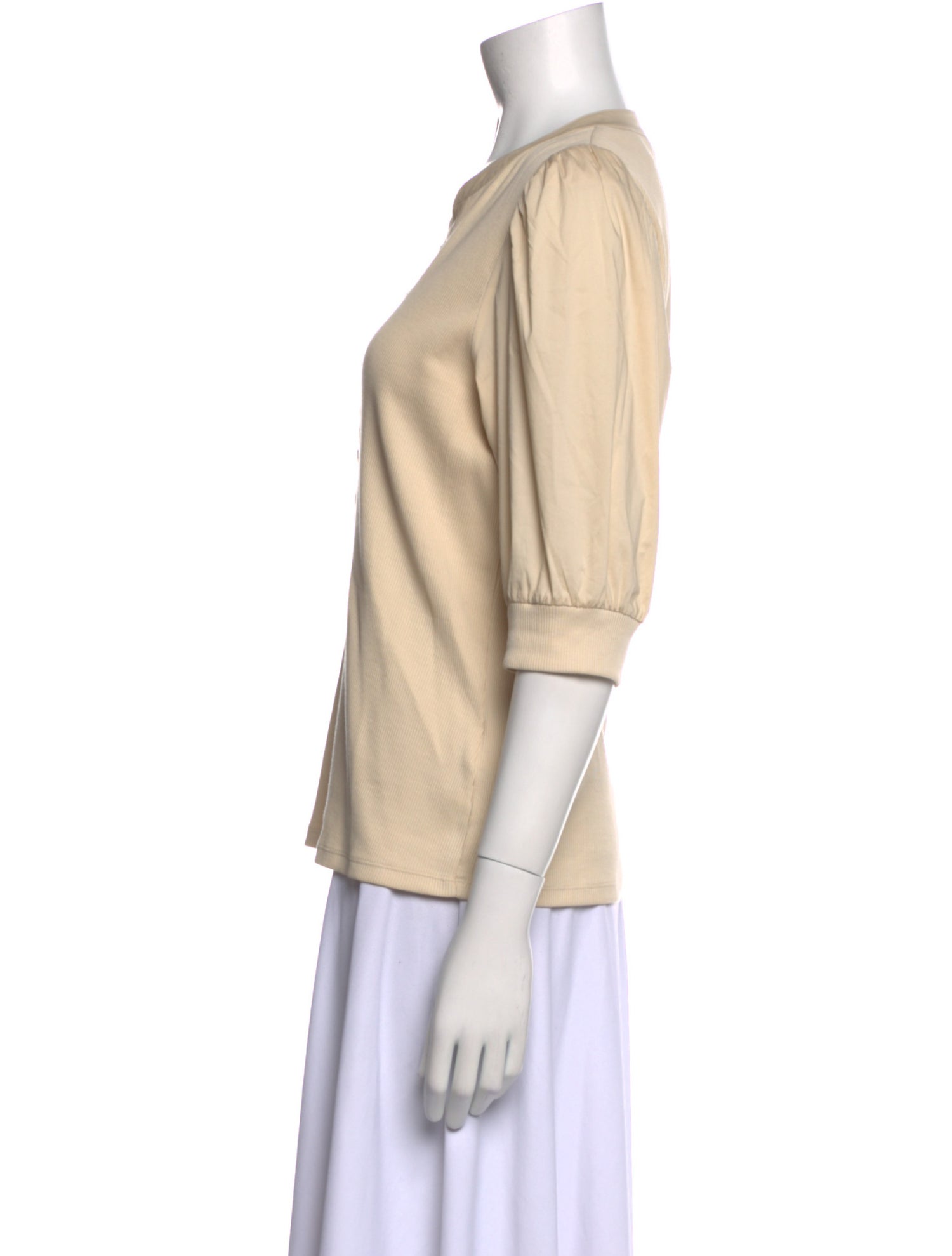 Veronica Beard V-Neck Three-Quarter Sleeve Blouse