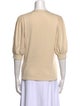 Veronica Beard V-Neck Three-Quarter Sleeve Blouse