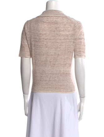 Veronica Beard Linen V-Neck Polo