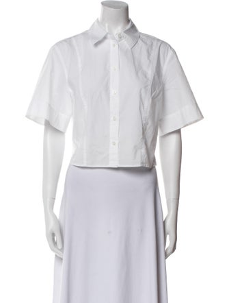 Veronica Beard Short Sleeve Crop Top