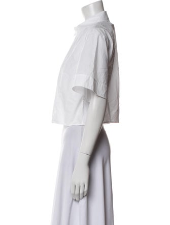 Veronica Beard Short Sleeve Crop Top