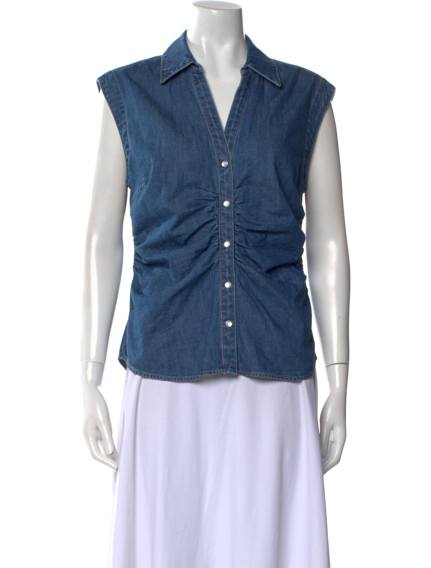 Veronica Beard Sleeveless Button-Up Top
