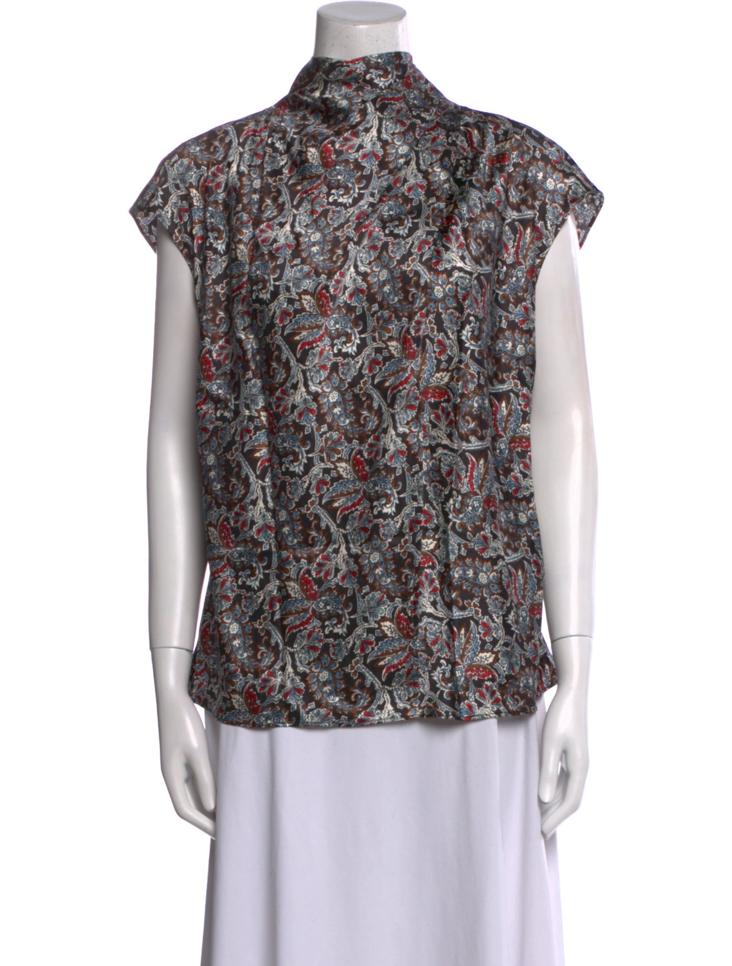 Veronica Beard Printed Mock Neck Blouse w/ Tags