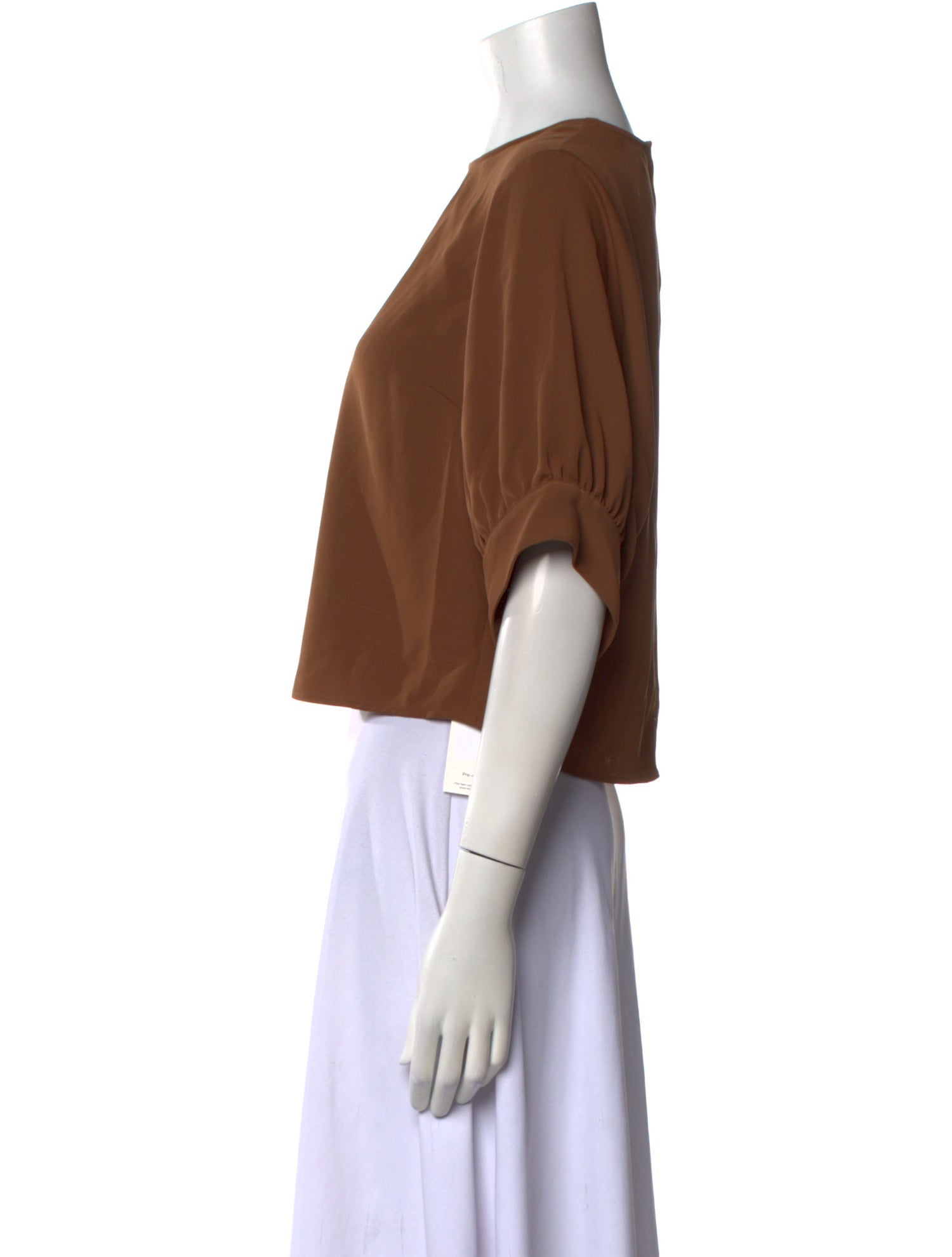 Veronica Beard Bateau Neckline Short Sleeve Crop Top