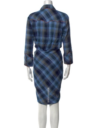 Veronica Beard Plaid Print Midi Length Dress