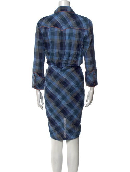 Veronica Beard Plaid Print Midi Length Dress