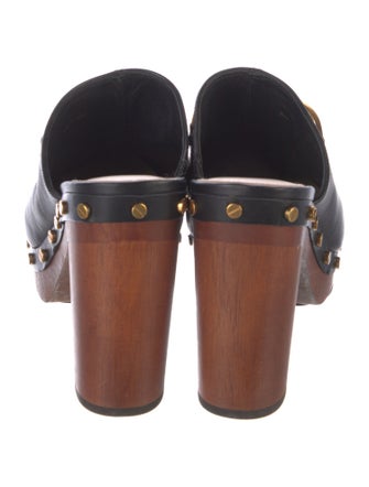Veronica Beard Leather Studded Accents Mules