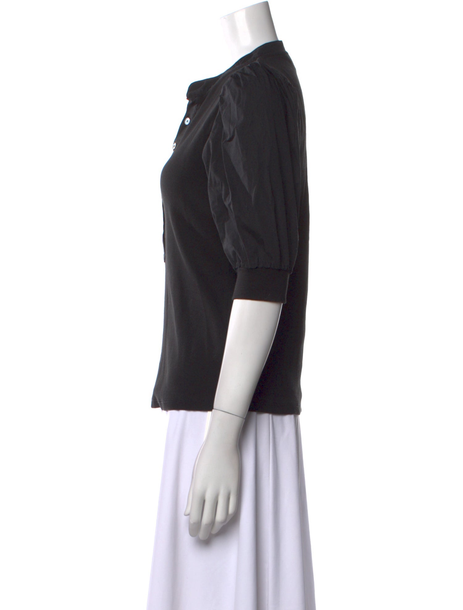 Veronica Beard V-Neck Three-Quarter Sleeve Polo