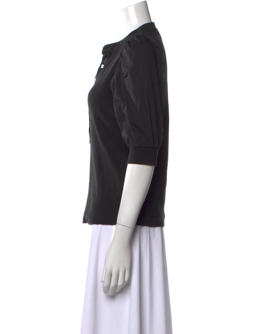 Veronica Beard V-Neck Three-Quarter Sleeve Polo