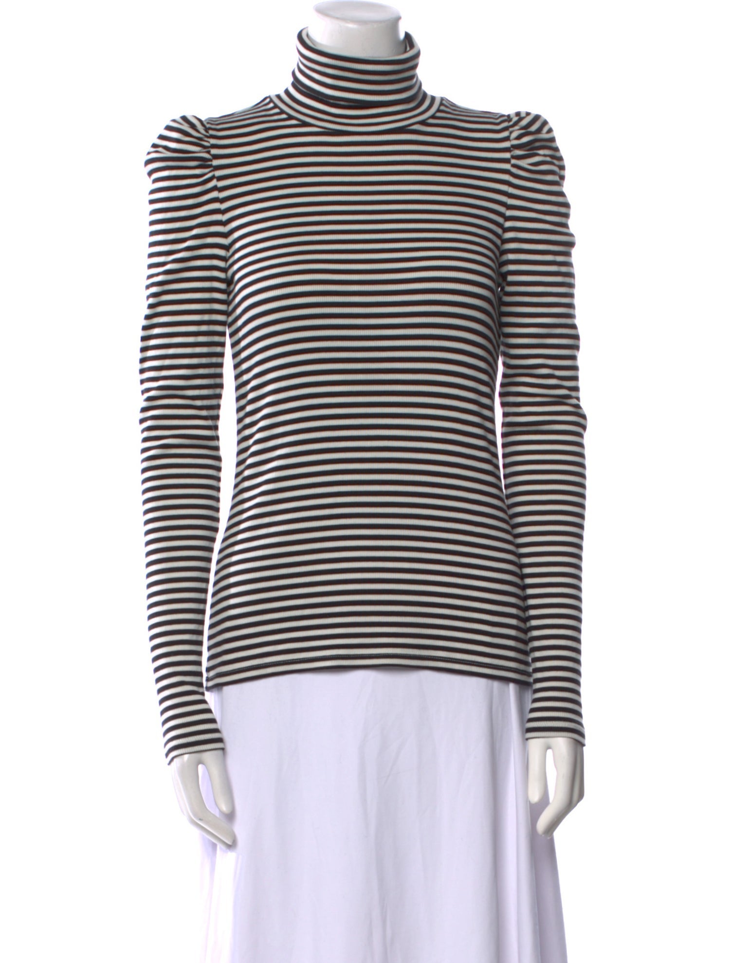 Veronica Beard Striped Turtleneck Top
