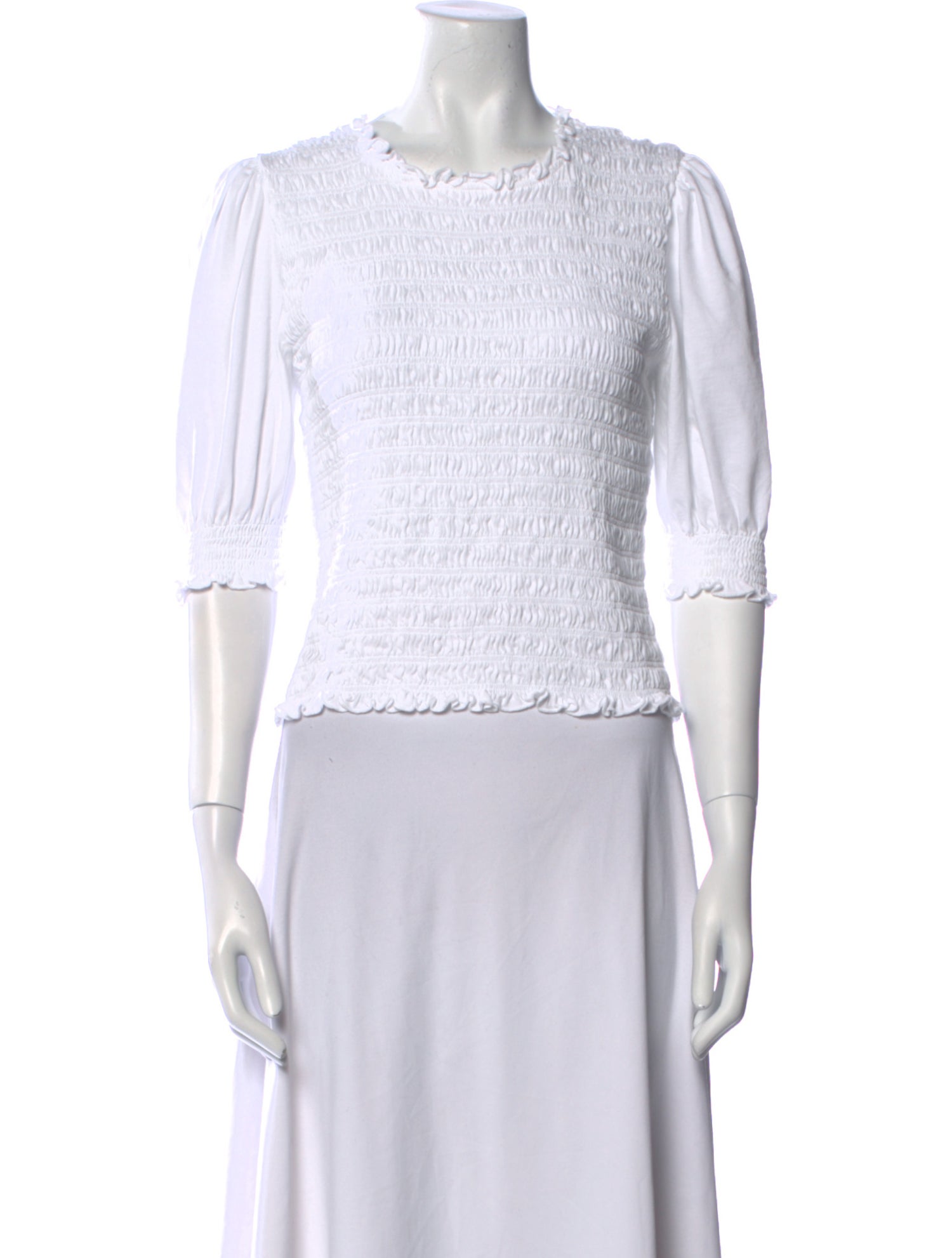 Veronica Beard Crew Neck Three-Quarter Sleeve Top