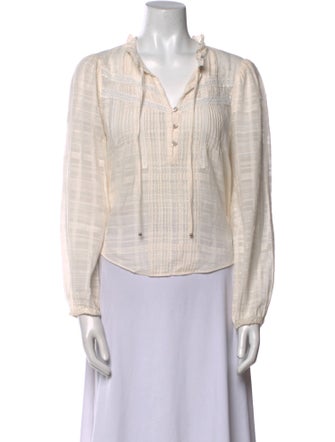 Veronica Beard Striped V-Neck Blouse