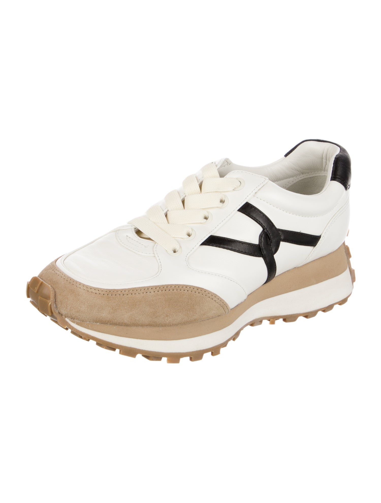 Veronica Beard Leather Colorblock Pattern Sneakers