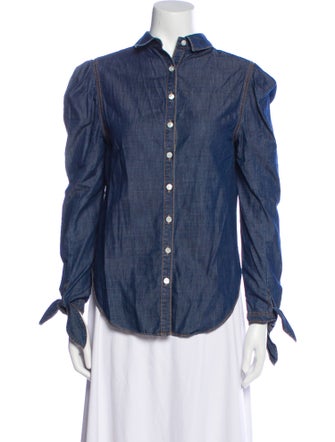 Veronica Beard Long Sleeve Button-Up Top