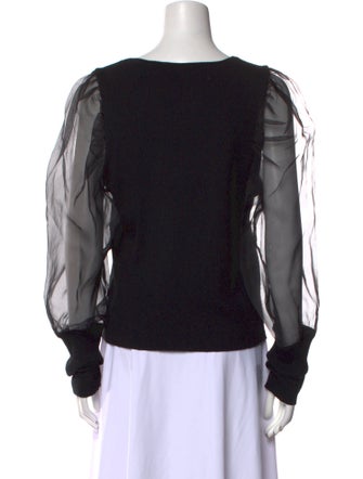 Veronica Beard Merino Wool Square Neckline Top