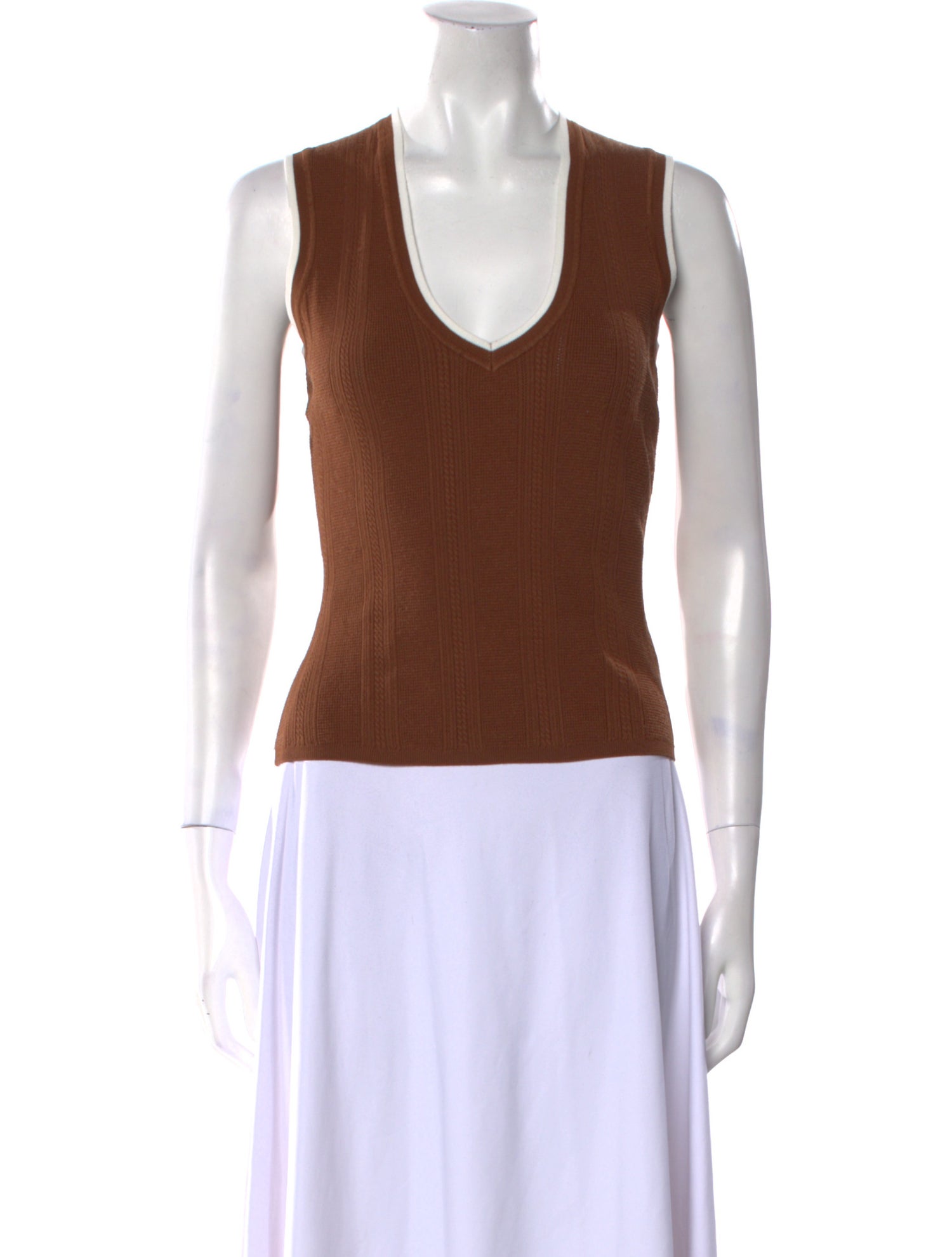 Veronica Beard V-Neck Sleeveless Top