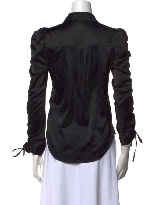 Veronica Beard Silk Mock Neck Button-Up Top