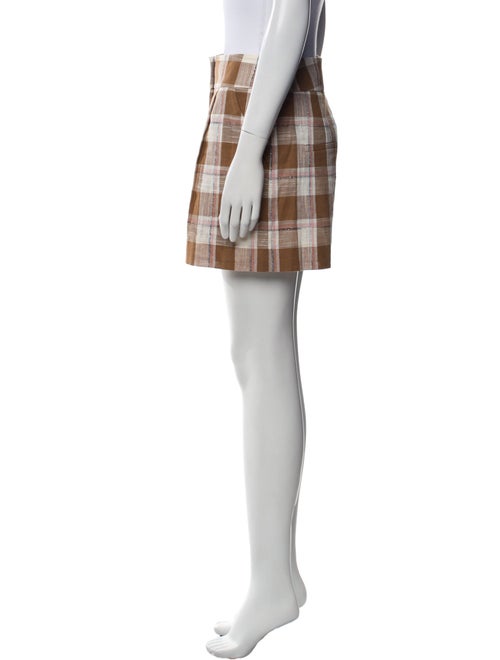 Veronica Beard Plaid Print Mini Shorts