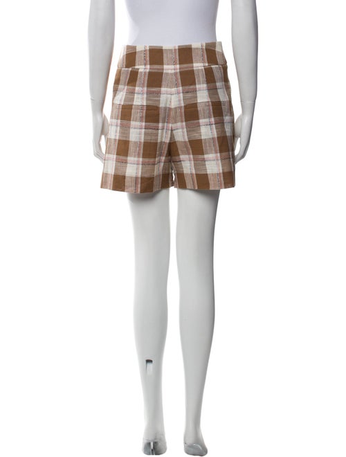 Veronica Beard Plaid Print Mini Shorts