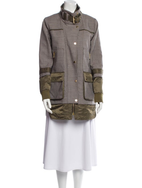 Veronica Beard Virgin Wool Plaid Print Coat