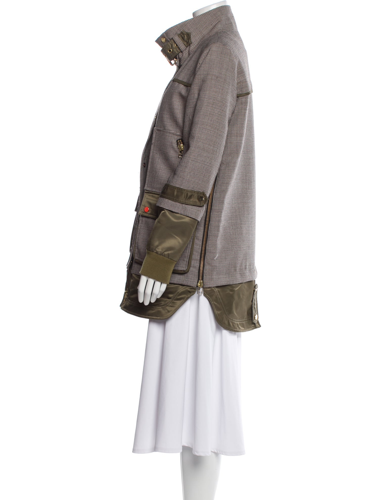 Veronica Beard Virgin Wool Plaid Print Coat