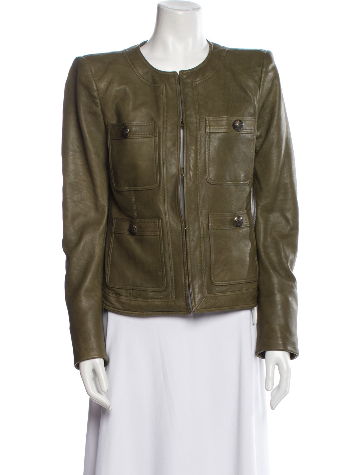 Veronica Beard Leather Utility Jacket