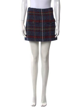 Veronica Beard Plaid Print Mini Skirt