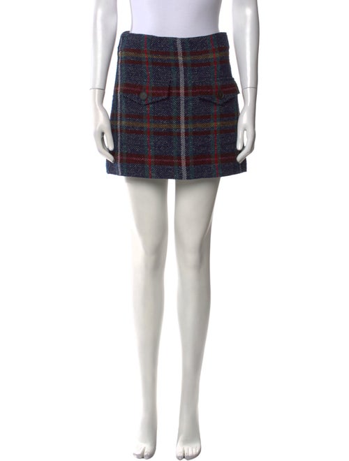 Veronica Beard Plaid Print Mini Skirt