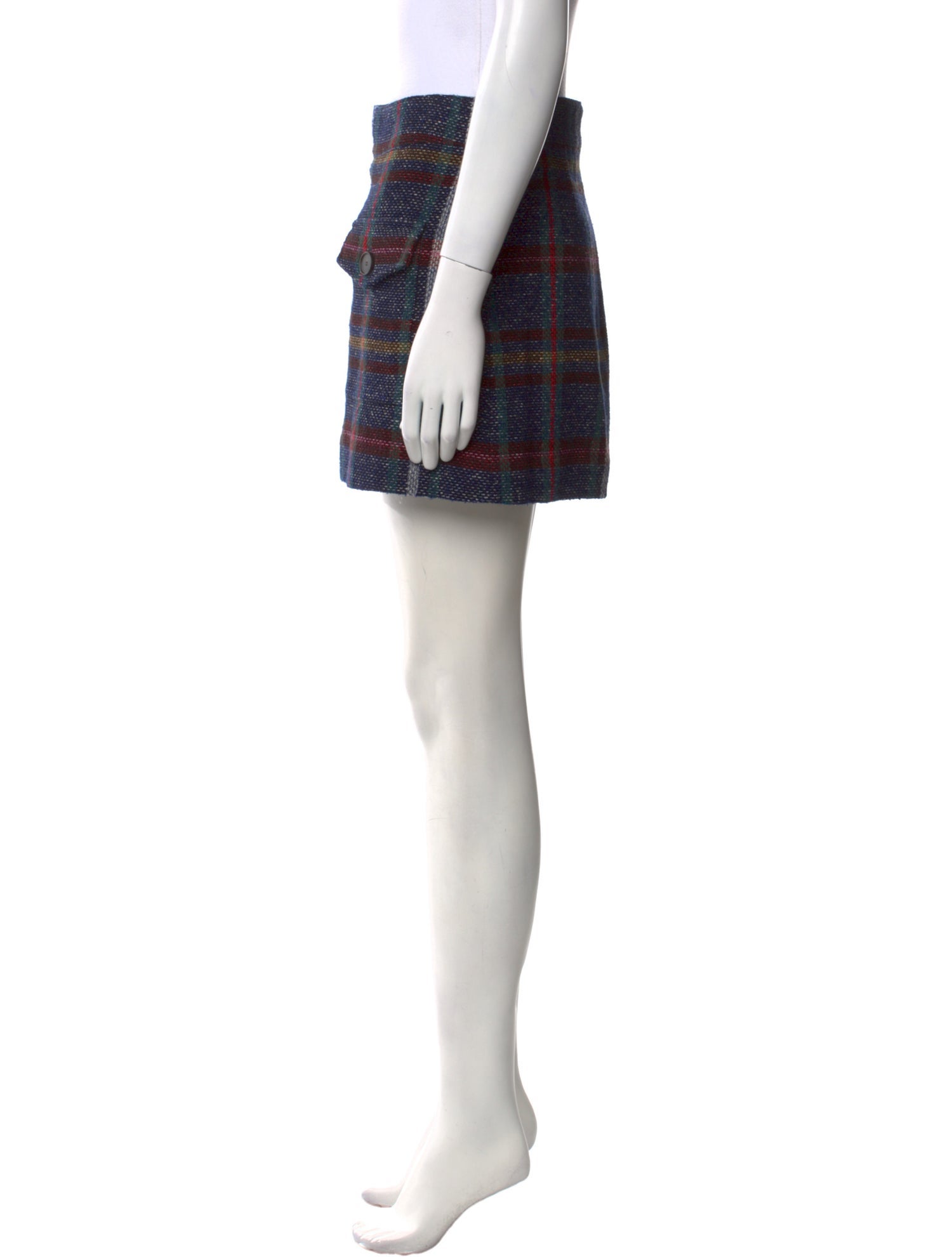 Veronica Beard Plaid Print Mini Skirt