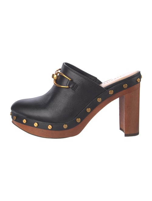 Veronica Beard Leather Colorblock Pattern Mules