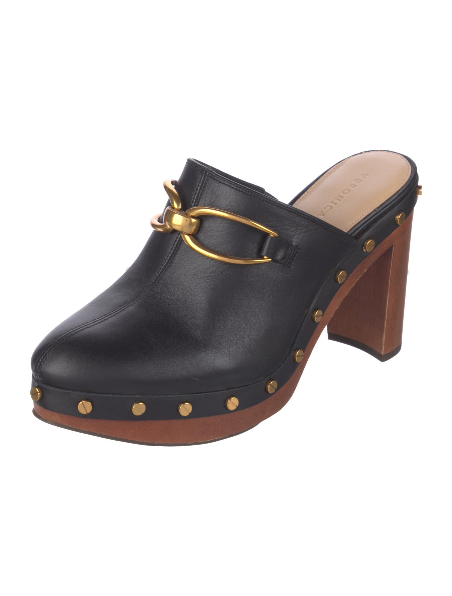 Veronica Beard Leather Colorblock Pattern Mules