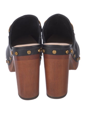 Veronica Beard Leather Colorblock Pattern Mules