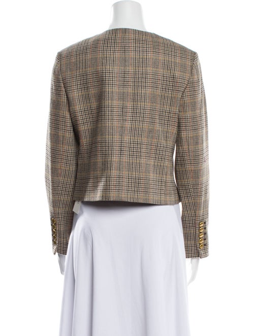 Veronica Beard Wool Plaid Print Evening Jacket