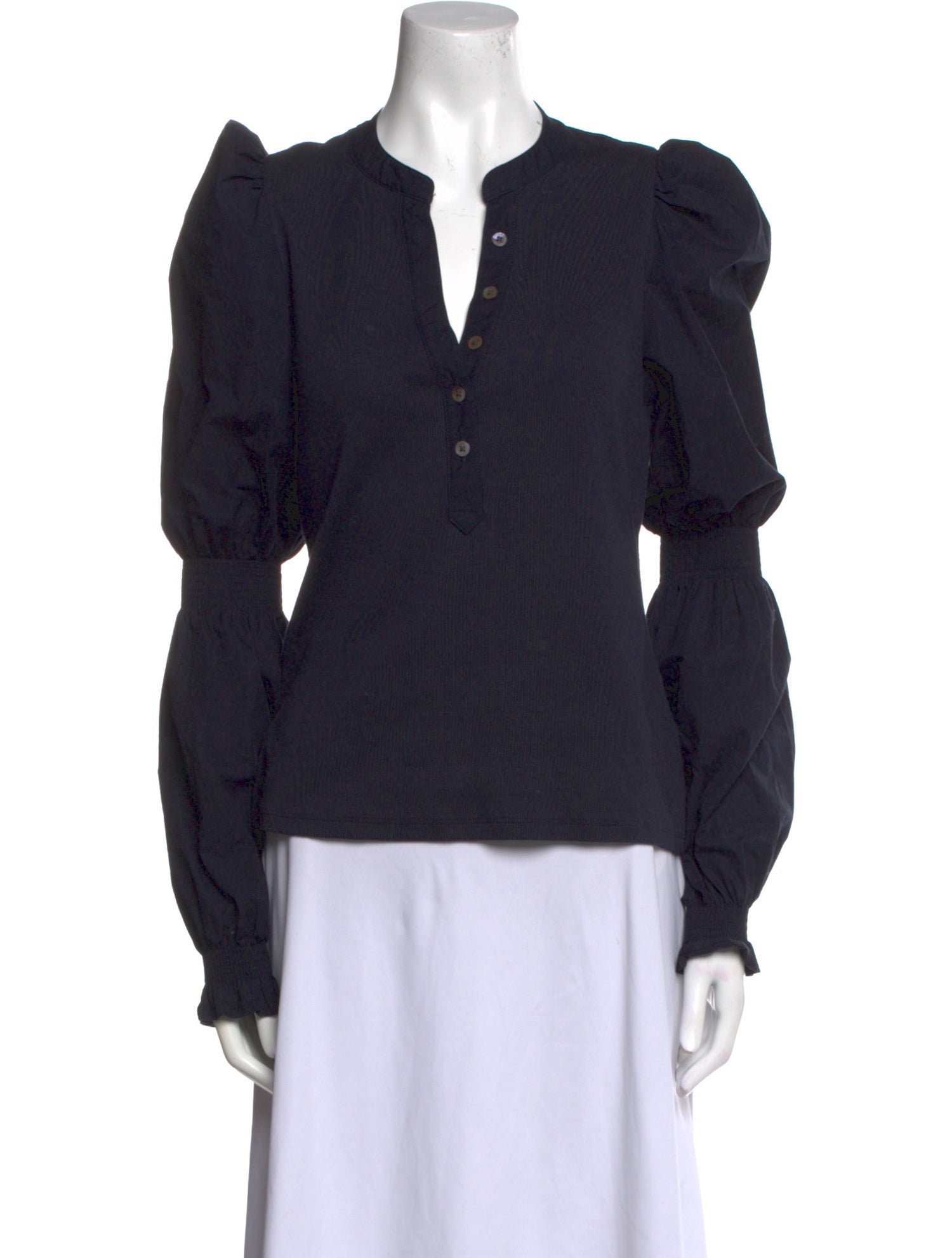 Veronica Beard V-Neck Long Sleeve Blouse