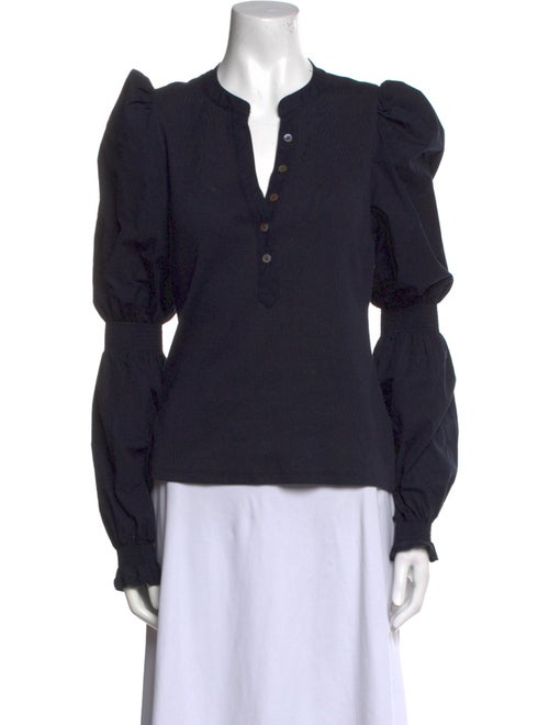 Veronica Beard V-Neck Long Sleeve Blouse