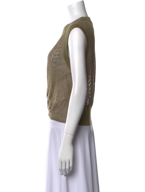 Veronica Beard Linen Crew Neck Crop Top