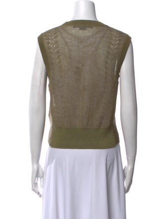 Veronica Beard Linen Crew Neck Crop Top