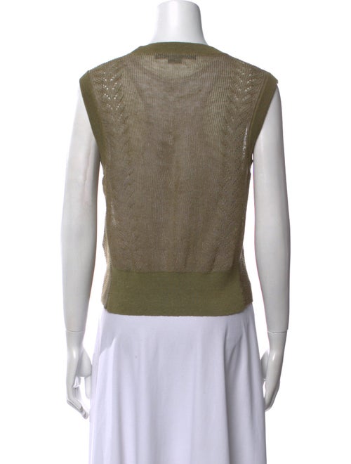 Veronica Beard Linen Crew Neck Crop Top