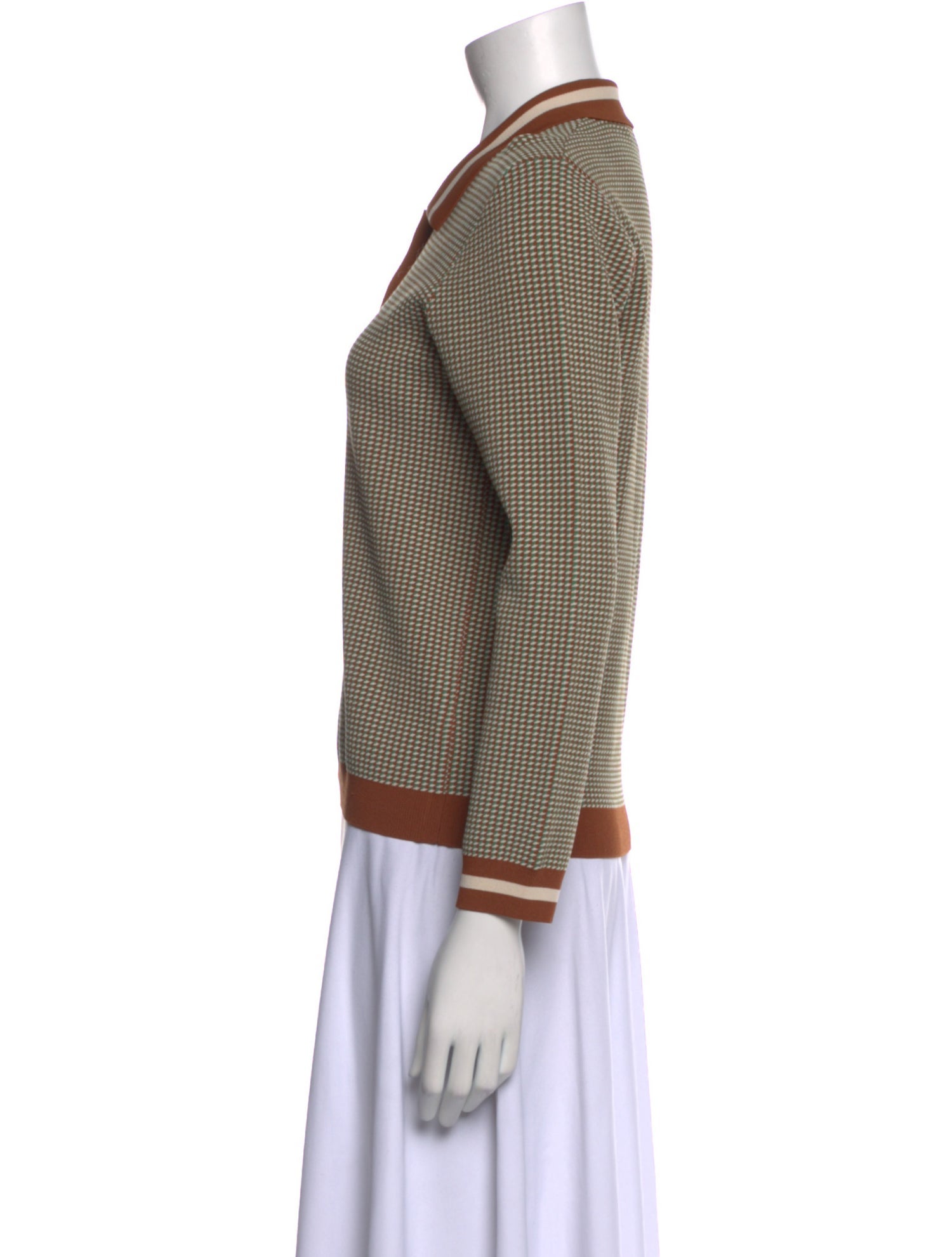 Veronica Beard Striped Long Sleeve Polo