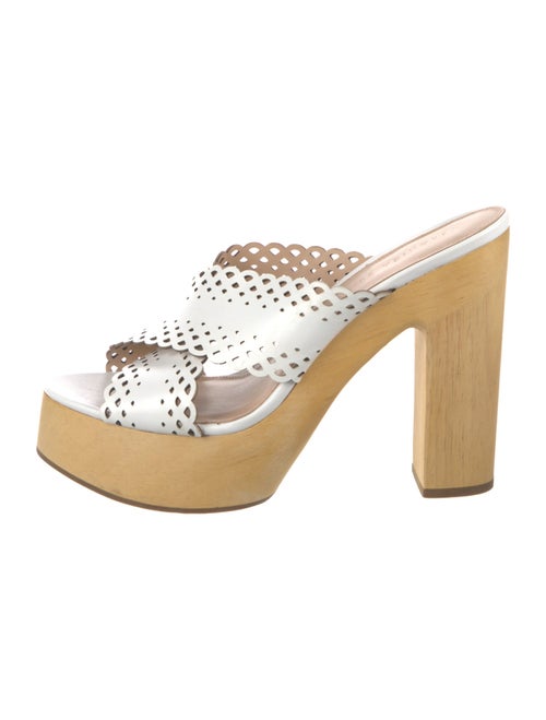 Veronica Beard Leather Lasercut Accents Slides