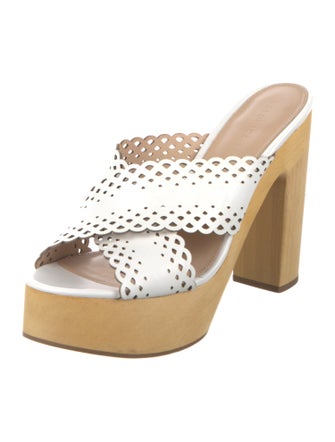 Veronica Beard Leather Lasercut Accents Slides