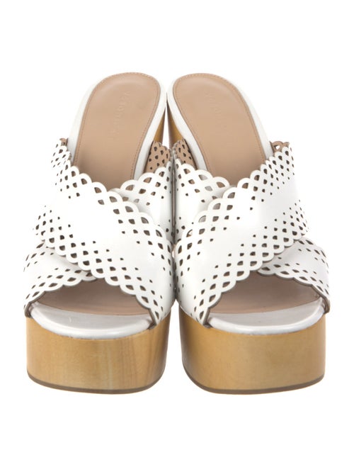 Veronica Beard Leather Lasercut Accents Slides