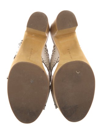 Veronica Beard Leather Lasercut Accents Slides