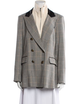 Veronica Beard Plaid Print Blazer